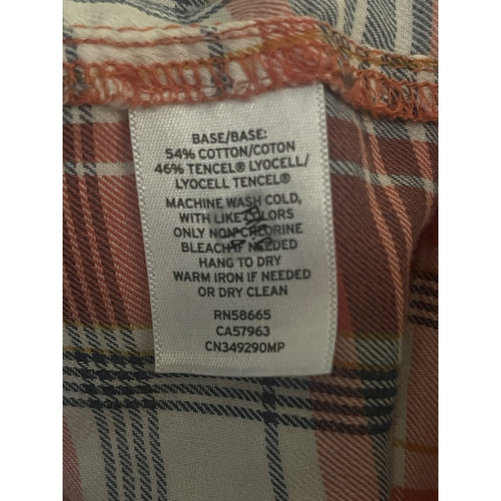 Coslon Women's Plaid Long Sleeve Shirt Size L Red White Blue - Picture 5 of 5